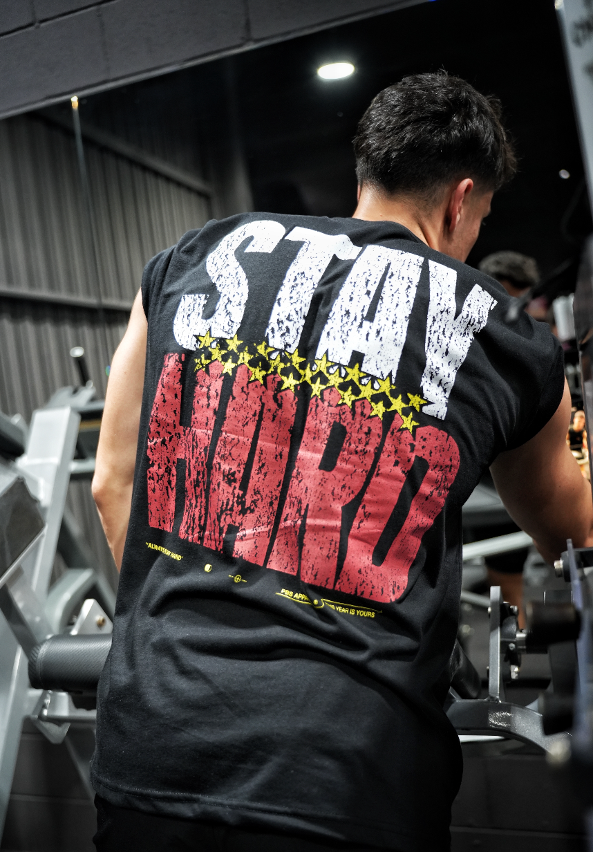 STAY HARD REGULAR T-SHIRT - NEGRO
