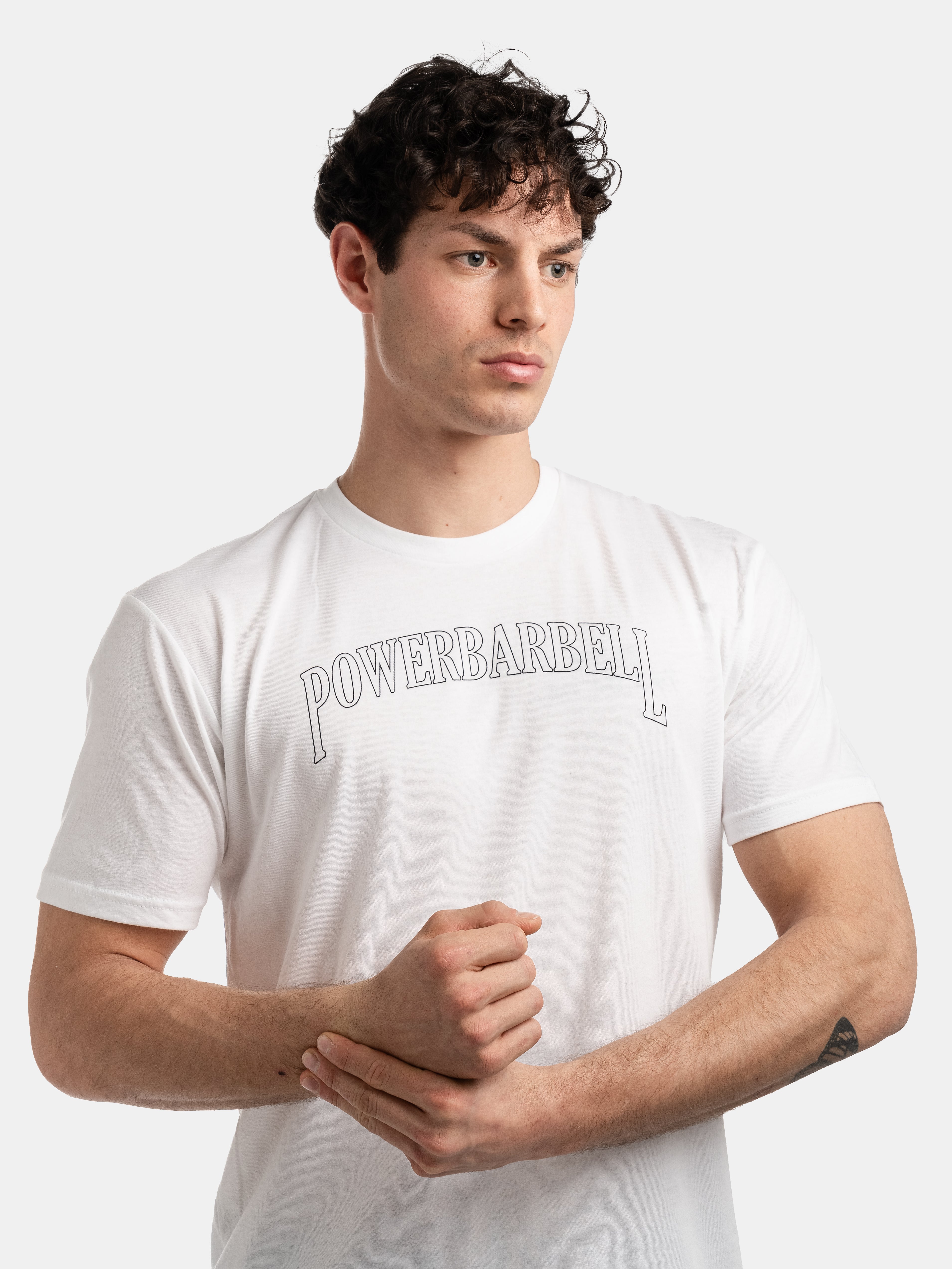 POWERBARBELL BASIC TEE - BLANCO