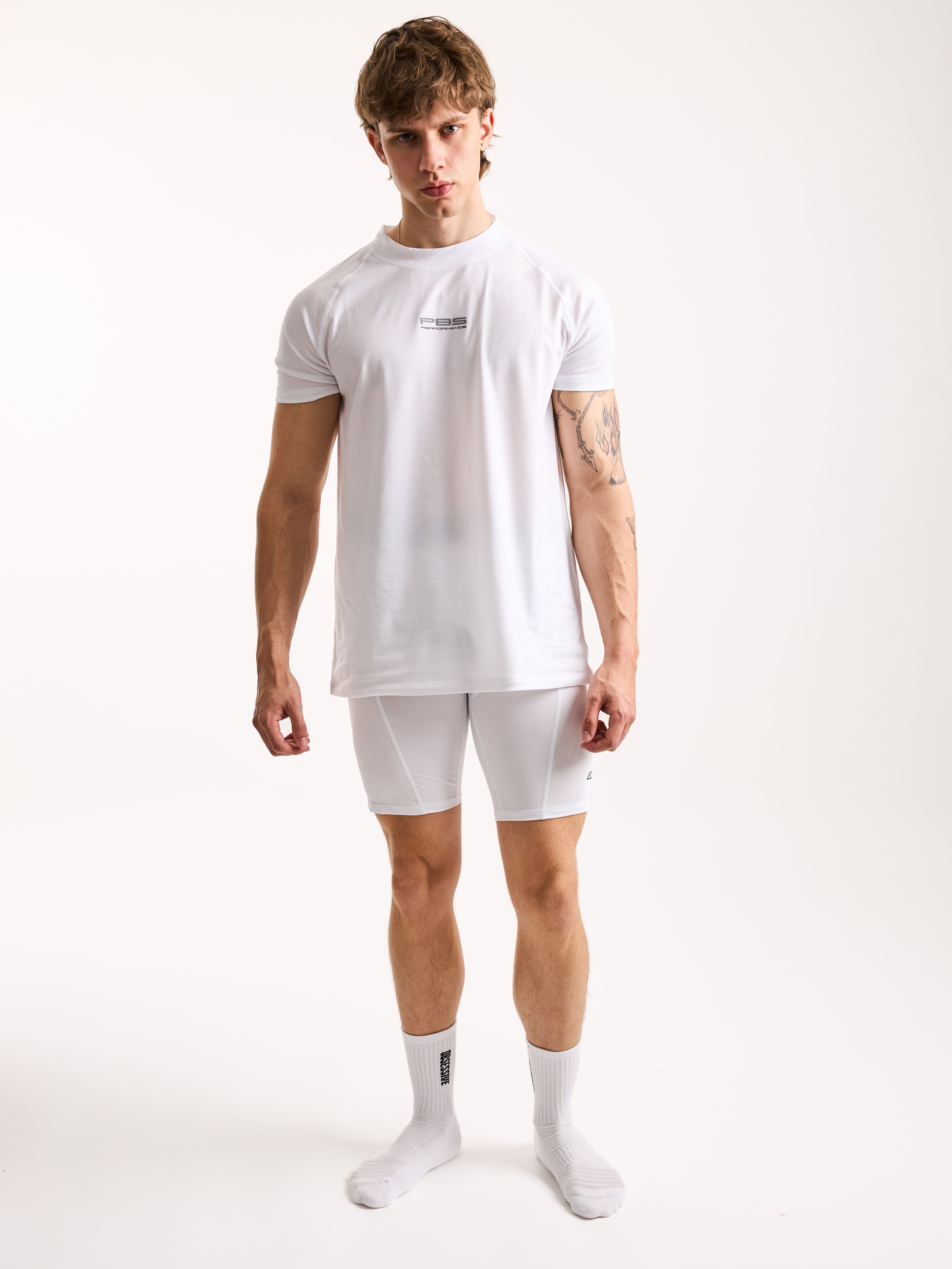 MALLAS CORTAS PERFORMANCE PBS - BLANCO