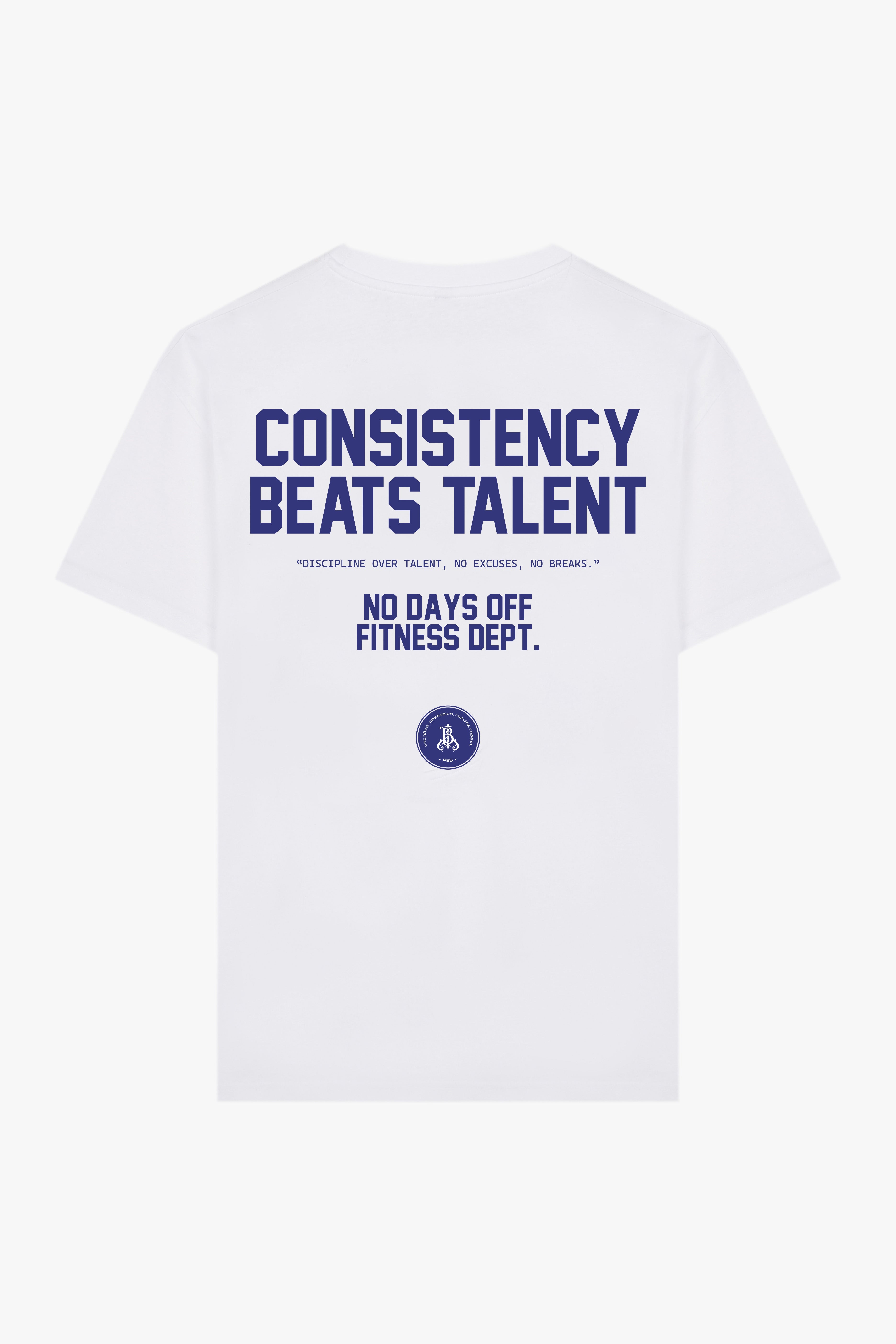 CONSISTENCY BEATS TALENT OVERSIZE T-SHIRT - BLANCO