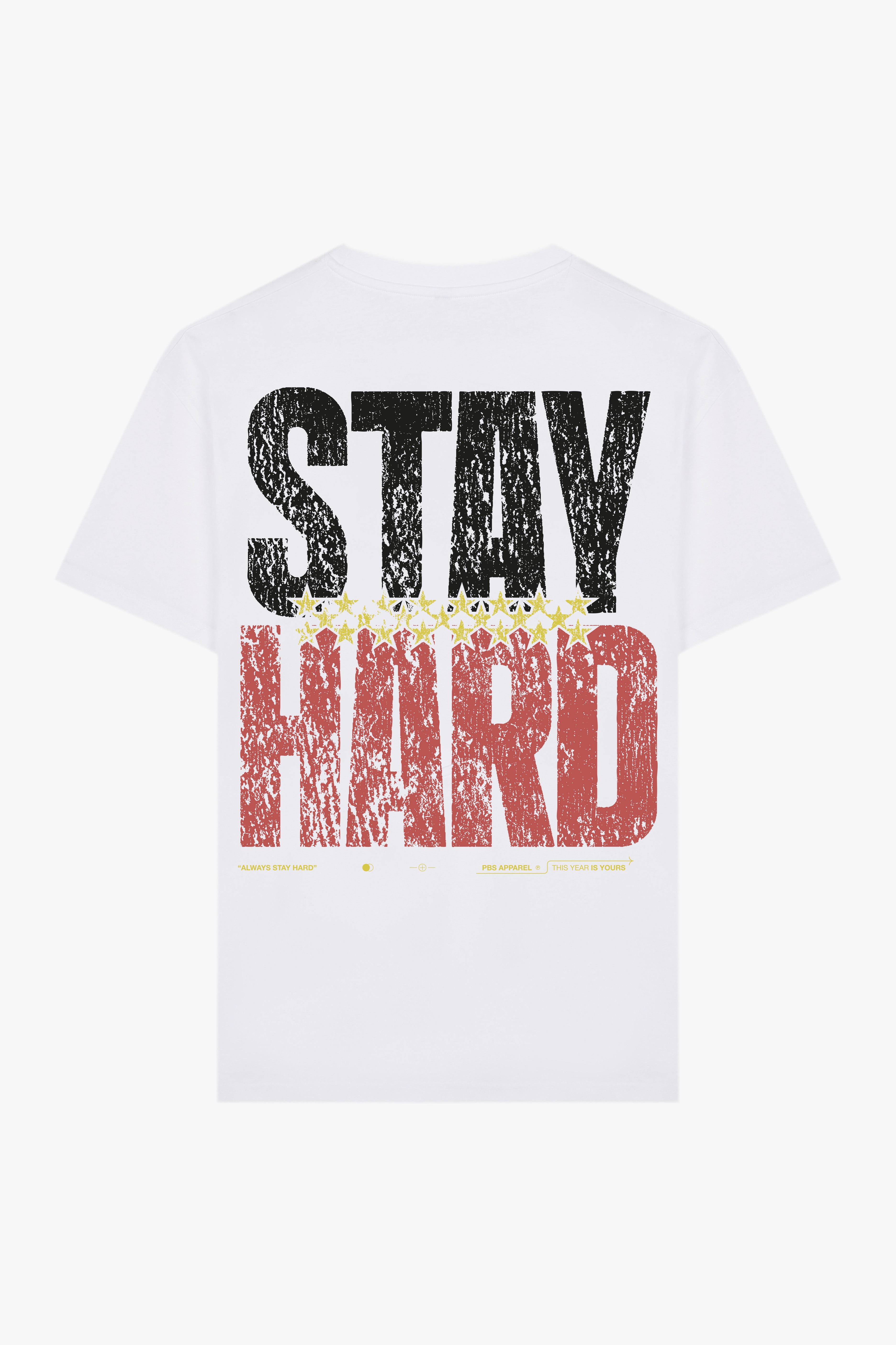 STAY HARD REGULAR T-SHIRT - BLANCO