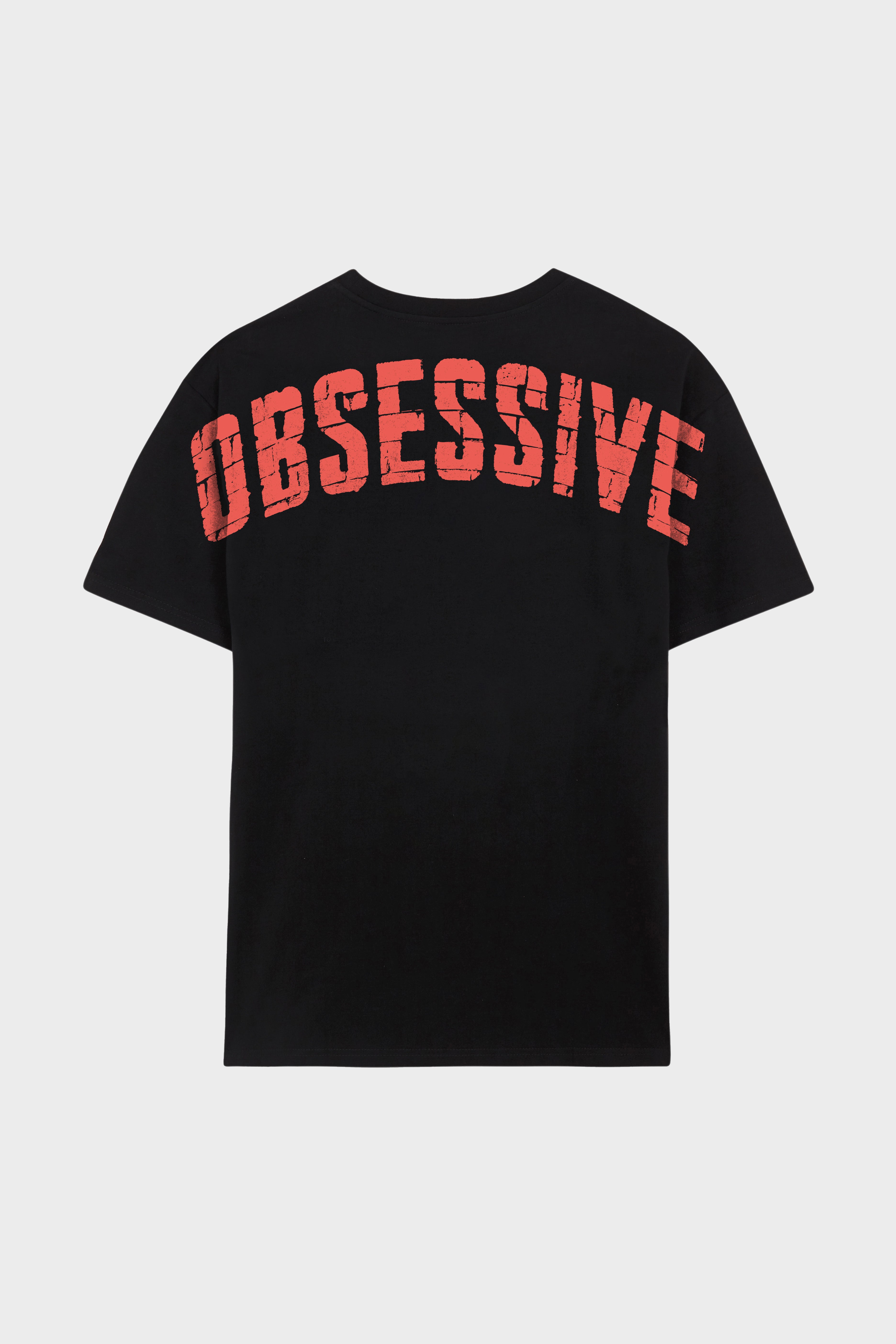 OBSESSIVE 2.0 OVERSIZED T-SHIRT - NEGRO Y ROJO