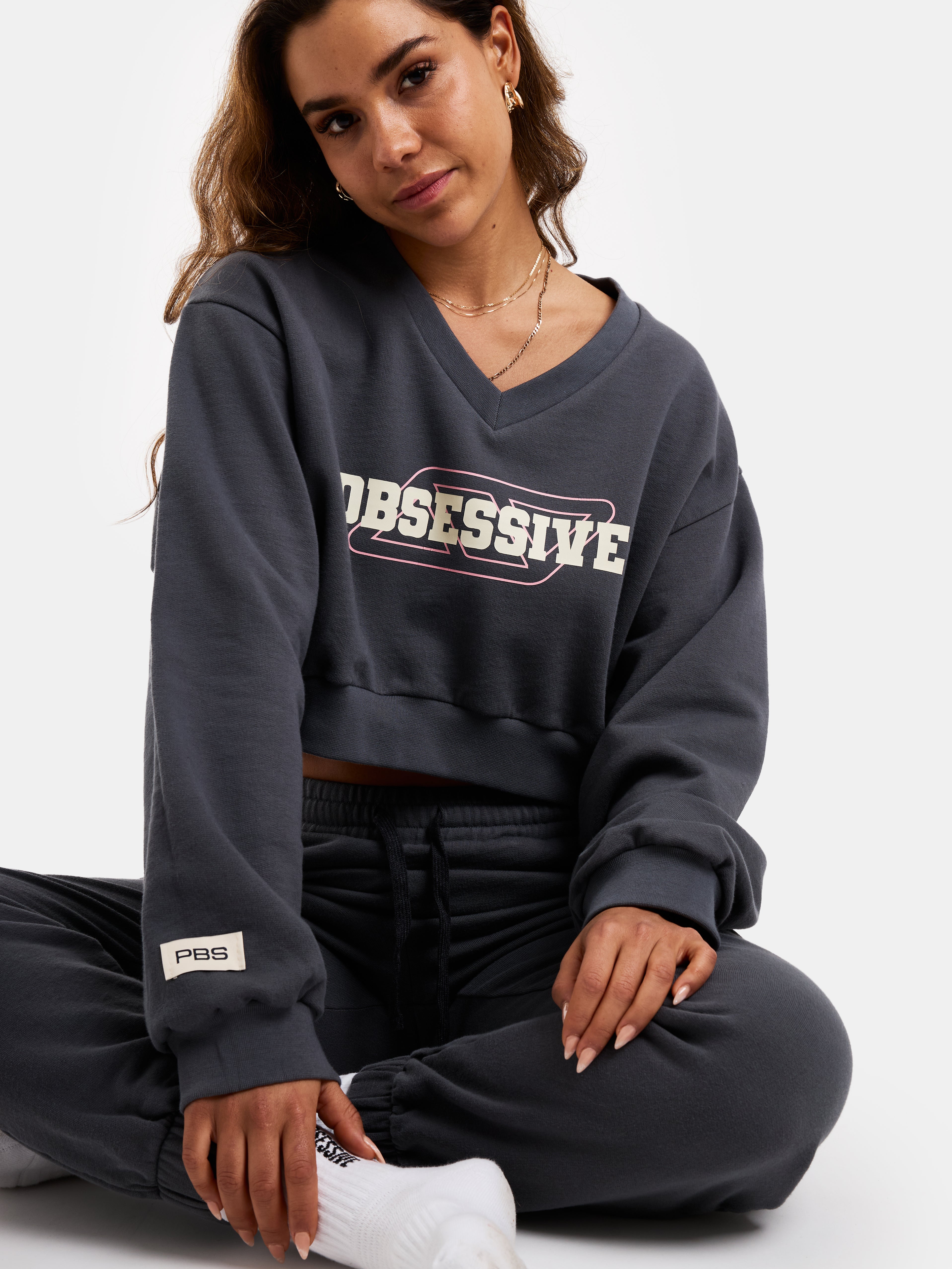 COZY CROP SWEAT - GRIS