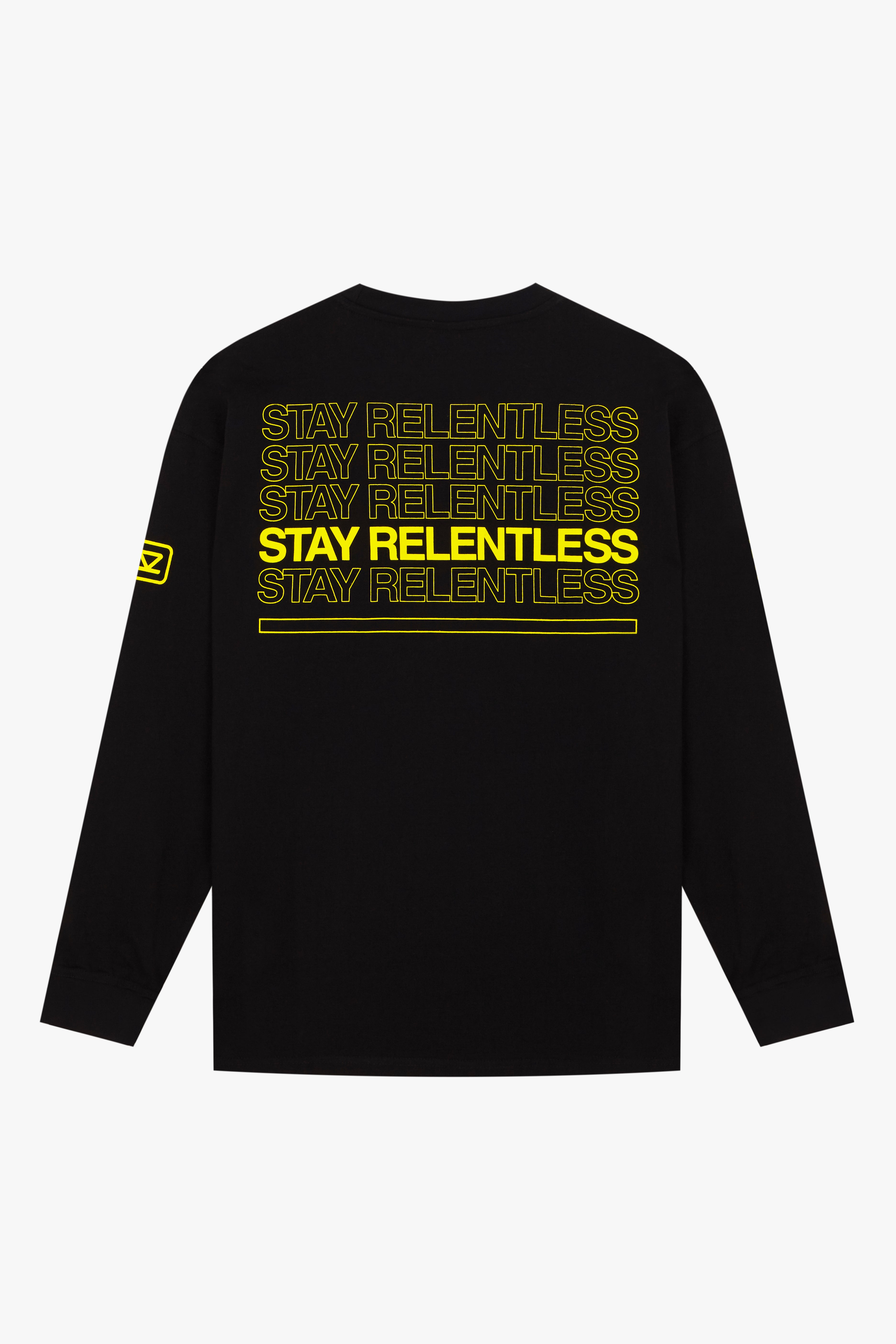 CAMISETA MANGA LARGA STAY RELENTLESS - NEGRO