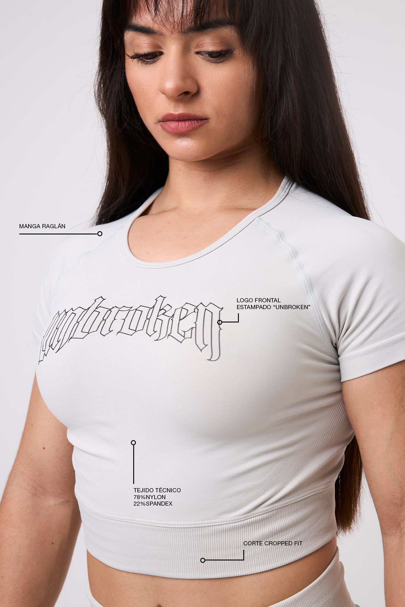 CROP TOP UNBROKEN - BEIGE