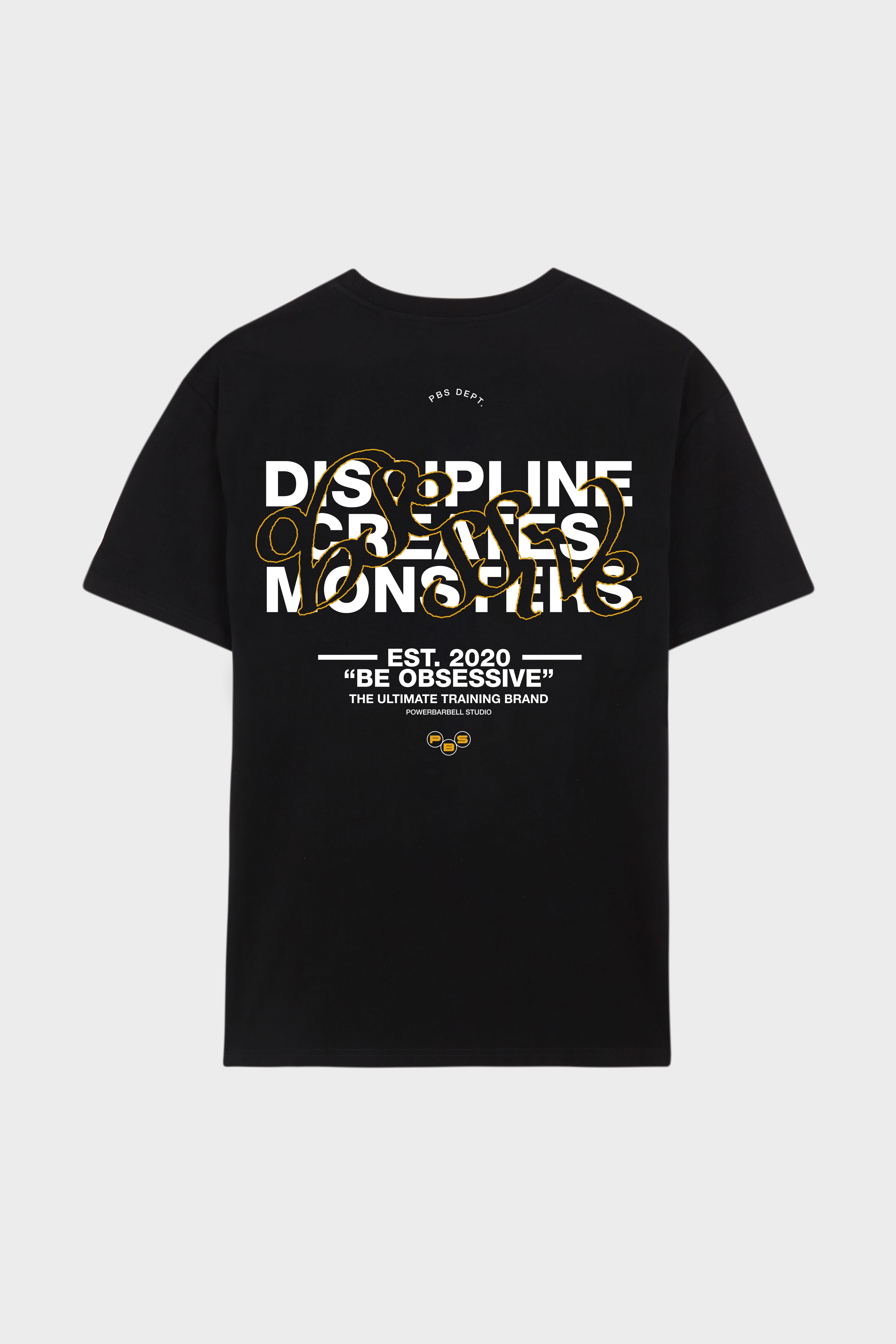 DISCIPLINE CREATES MONSTERS OVERSIZED T-SHIRT - NEGRO