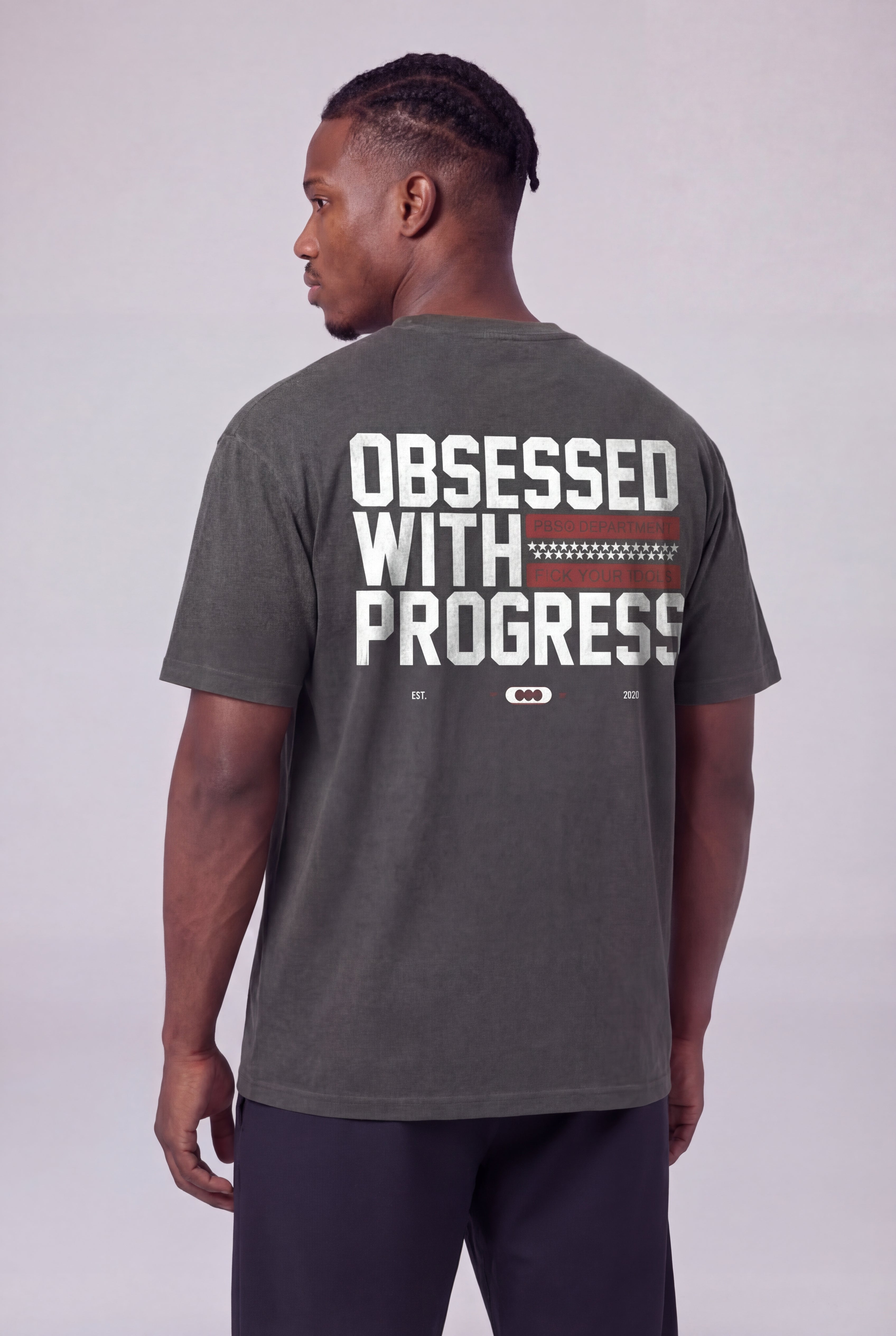 OBSESSED WITH PROGRESS OVERSIZED T-SHIRT - NEGRO