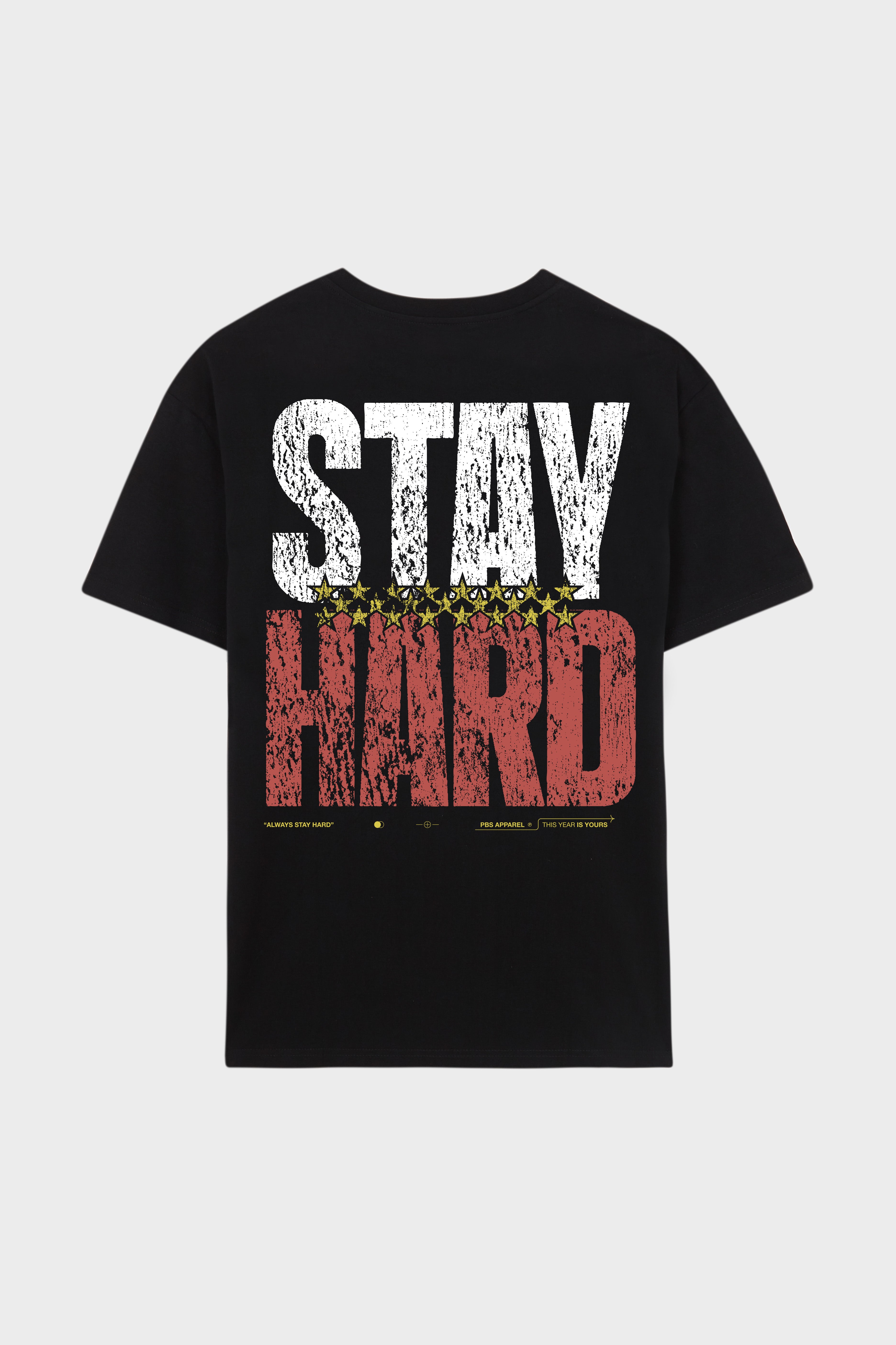 STAY HARD REGULAR T-SHIRT - NEGRO
