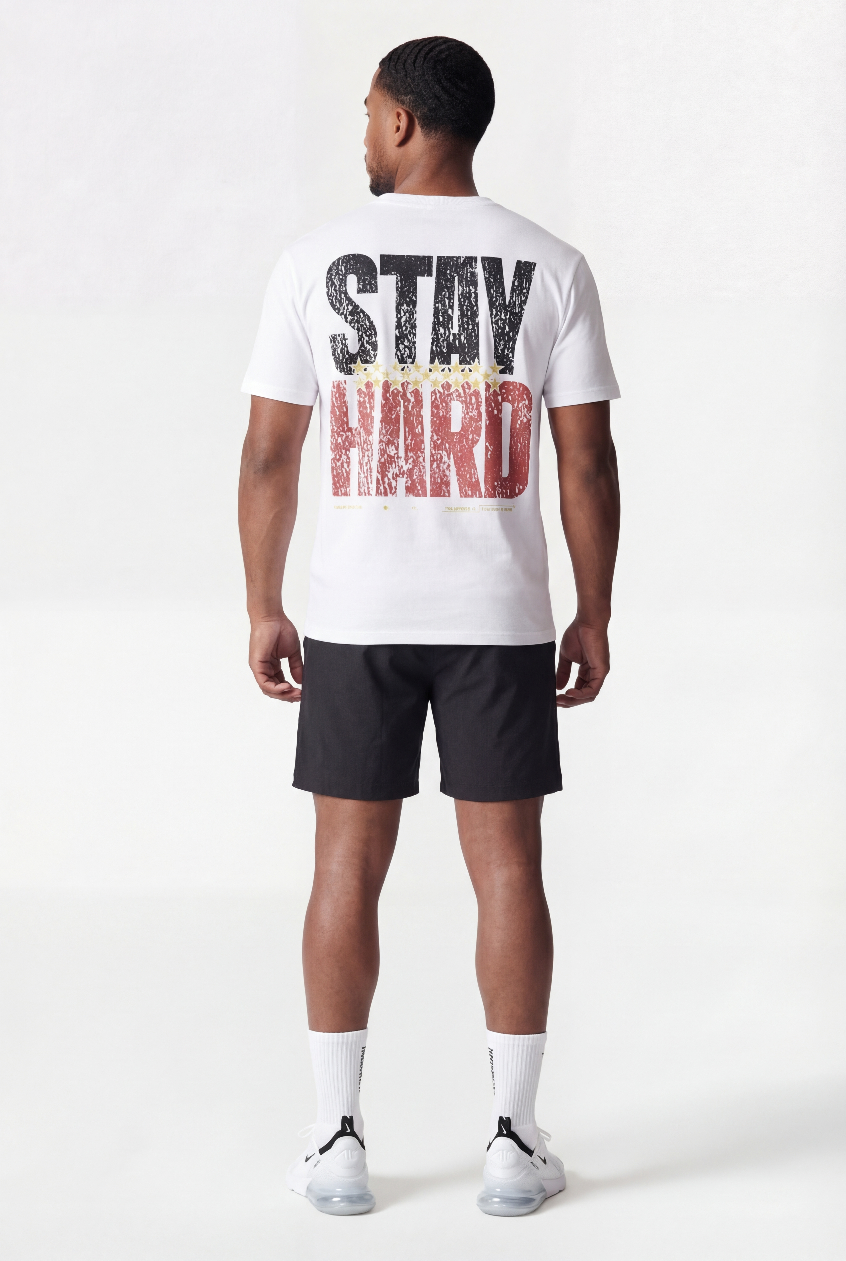 STAY HARD REGULAR T-SHIRT - BLANCO