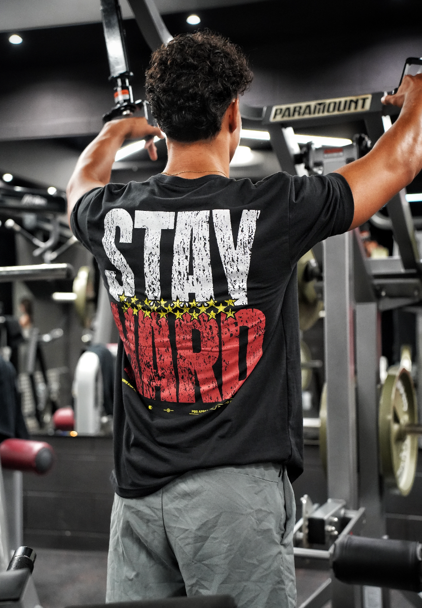 STAY HARD REGULAR T-SHIRT - NEGRO