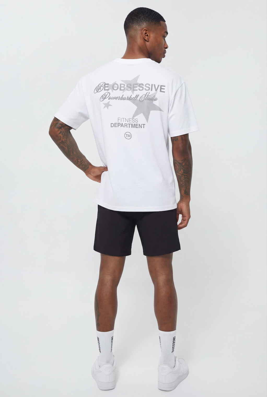 CAMISETA PBS STARS GRIS OVERSIZE  - BLANCO