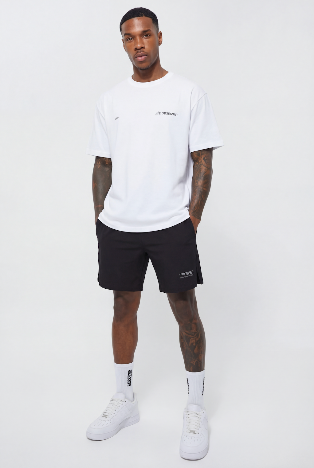 CAMISETA PBS STARS GRIS OVERSIZE  - BLANCO