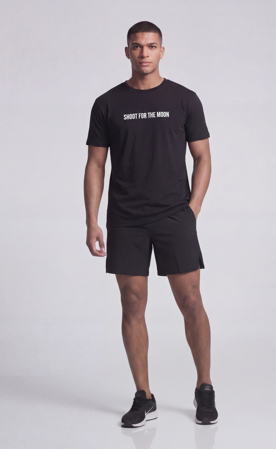 CAMISETA SHOOT FOR THE MOON - NEGRO