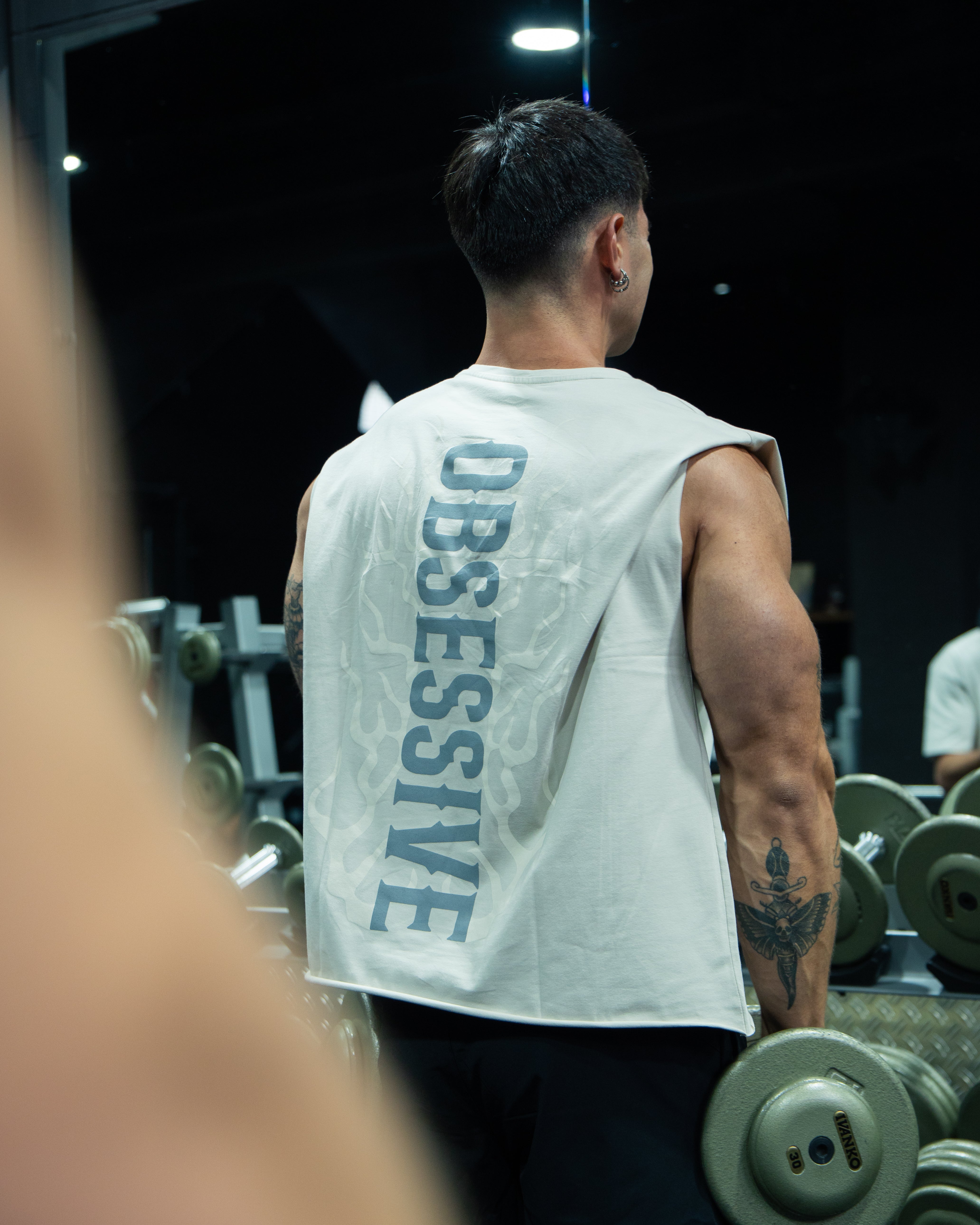 OBSESSIVE FLAME TANK TOP - BEIGE