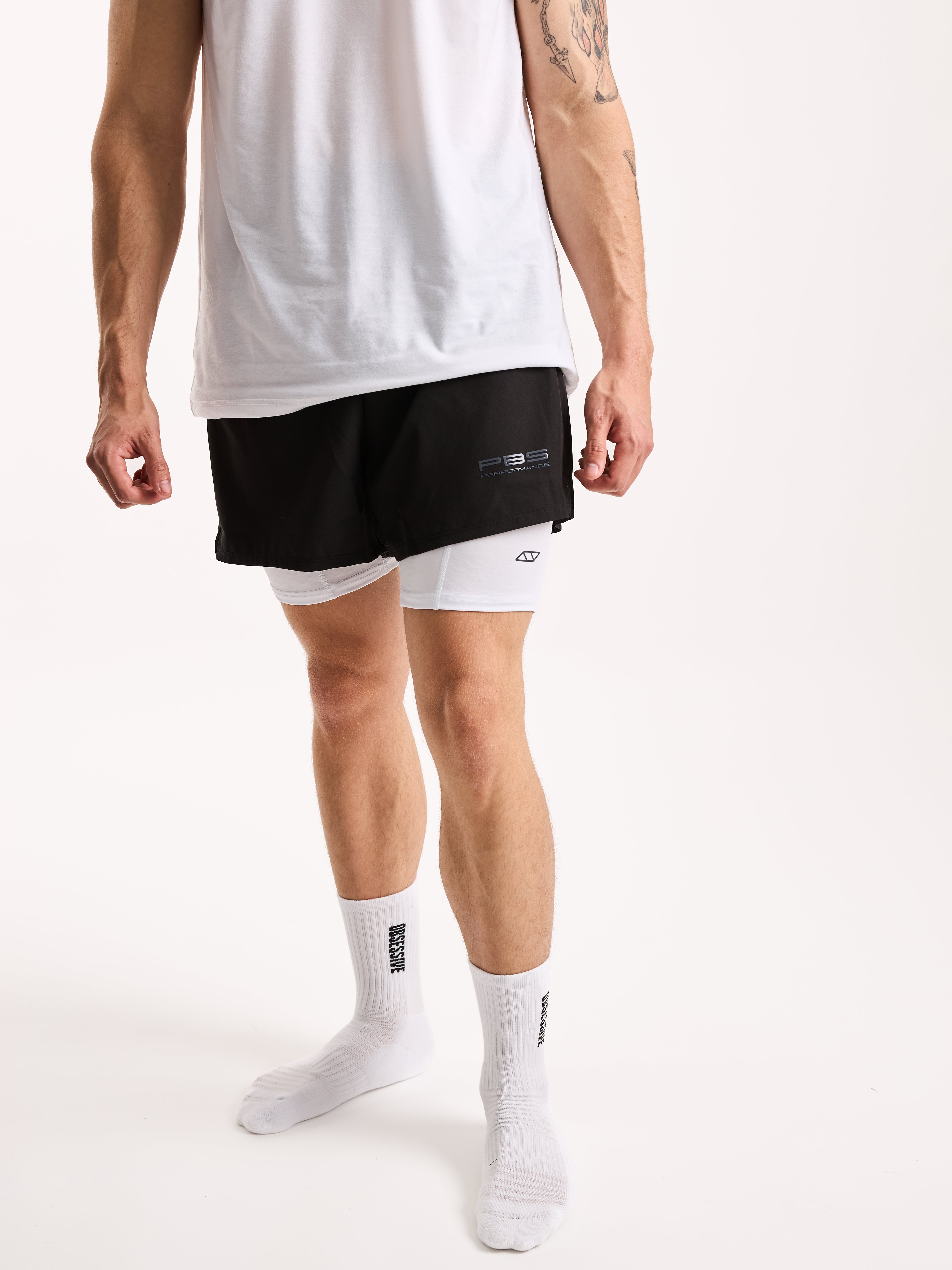 MALLAS CORTAS PERFORMANCE PBS - BLANCO