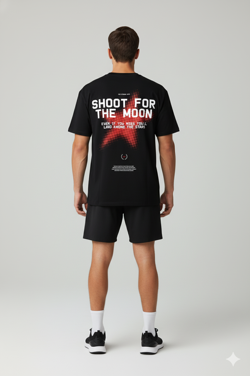 SHOOT FOR THE MOON 2.0 OVERSIZE T-SHIRT - NEGRO
