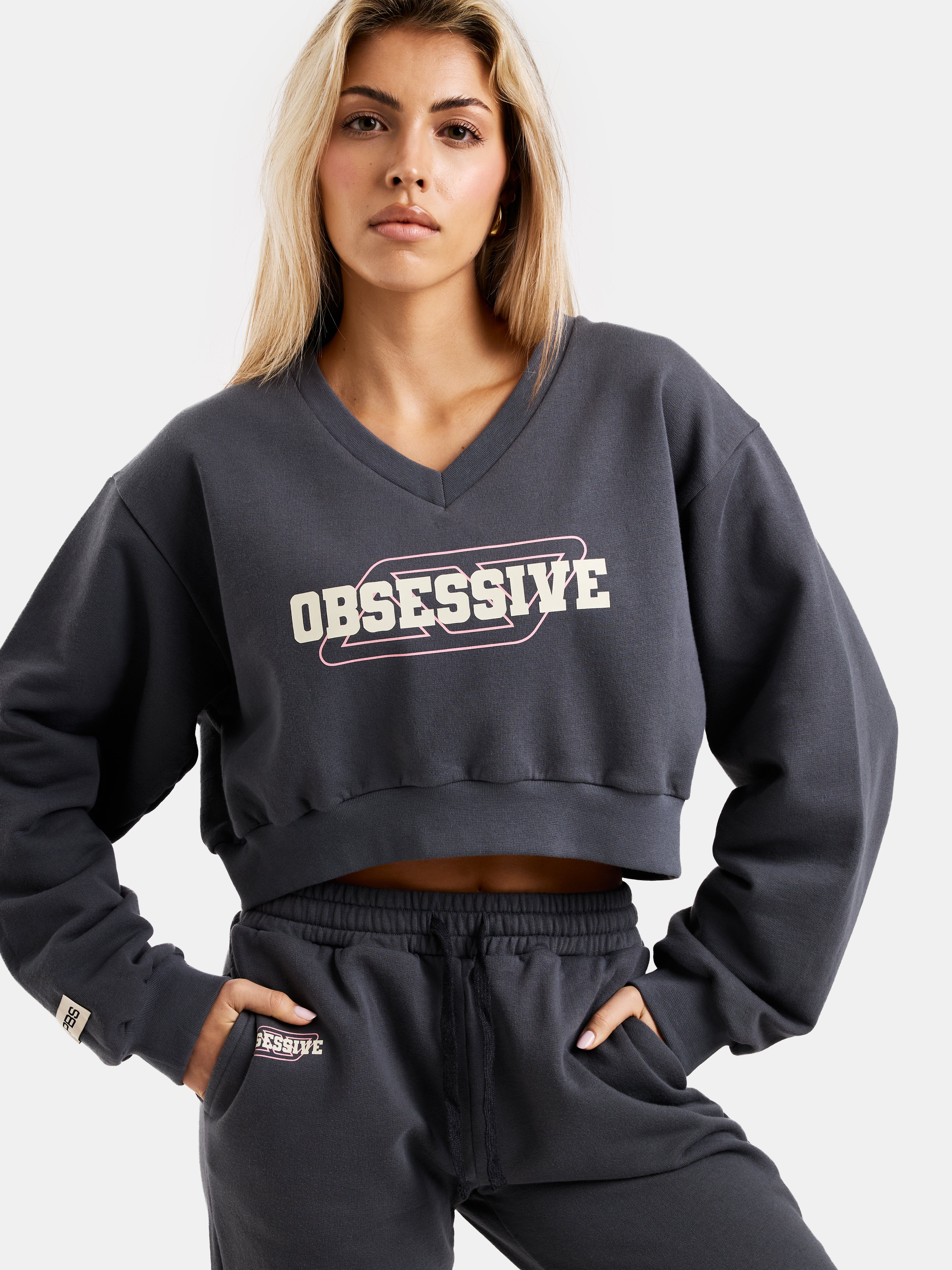 COZY CROP SWEAT - GRIS