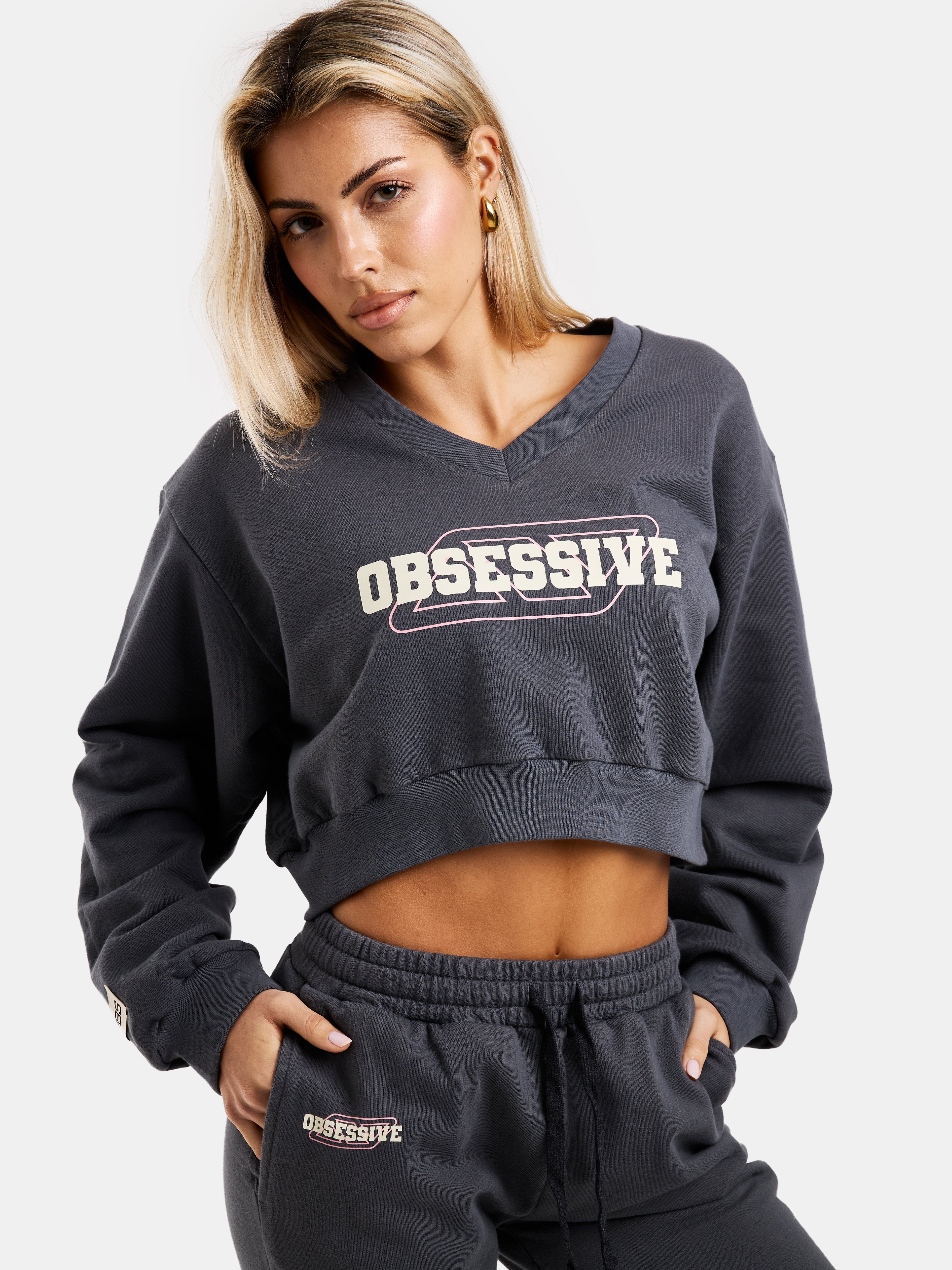 COZY CROP SWEAT - GRIS