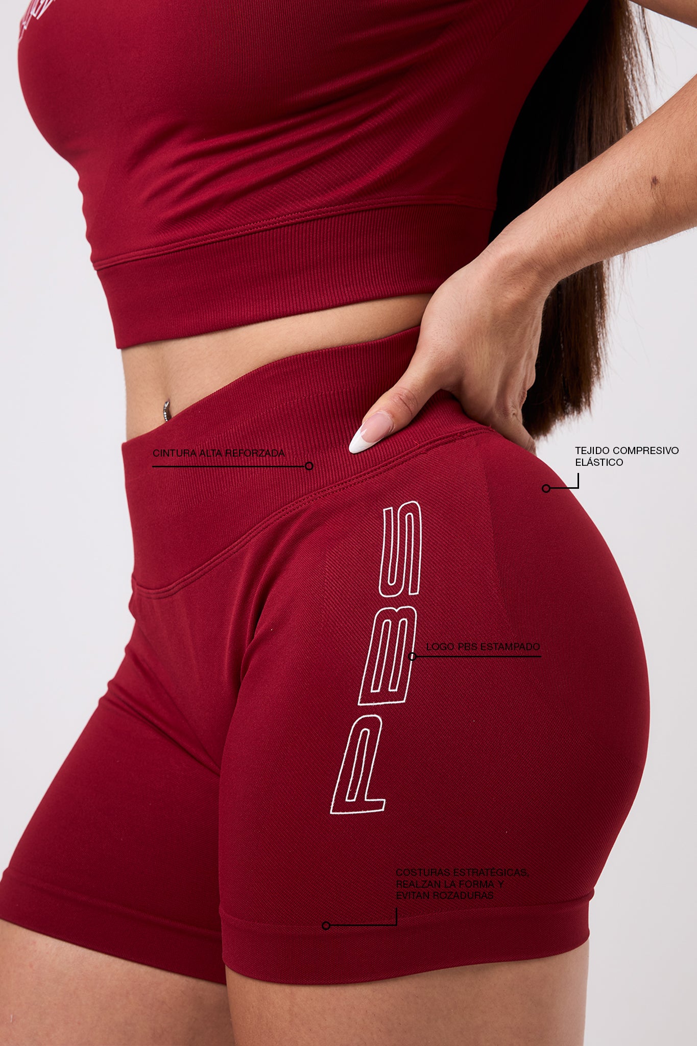 SHORT UNBROKEN - ROJO