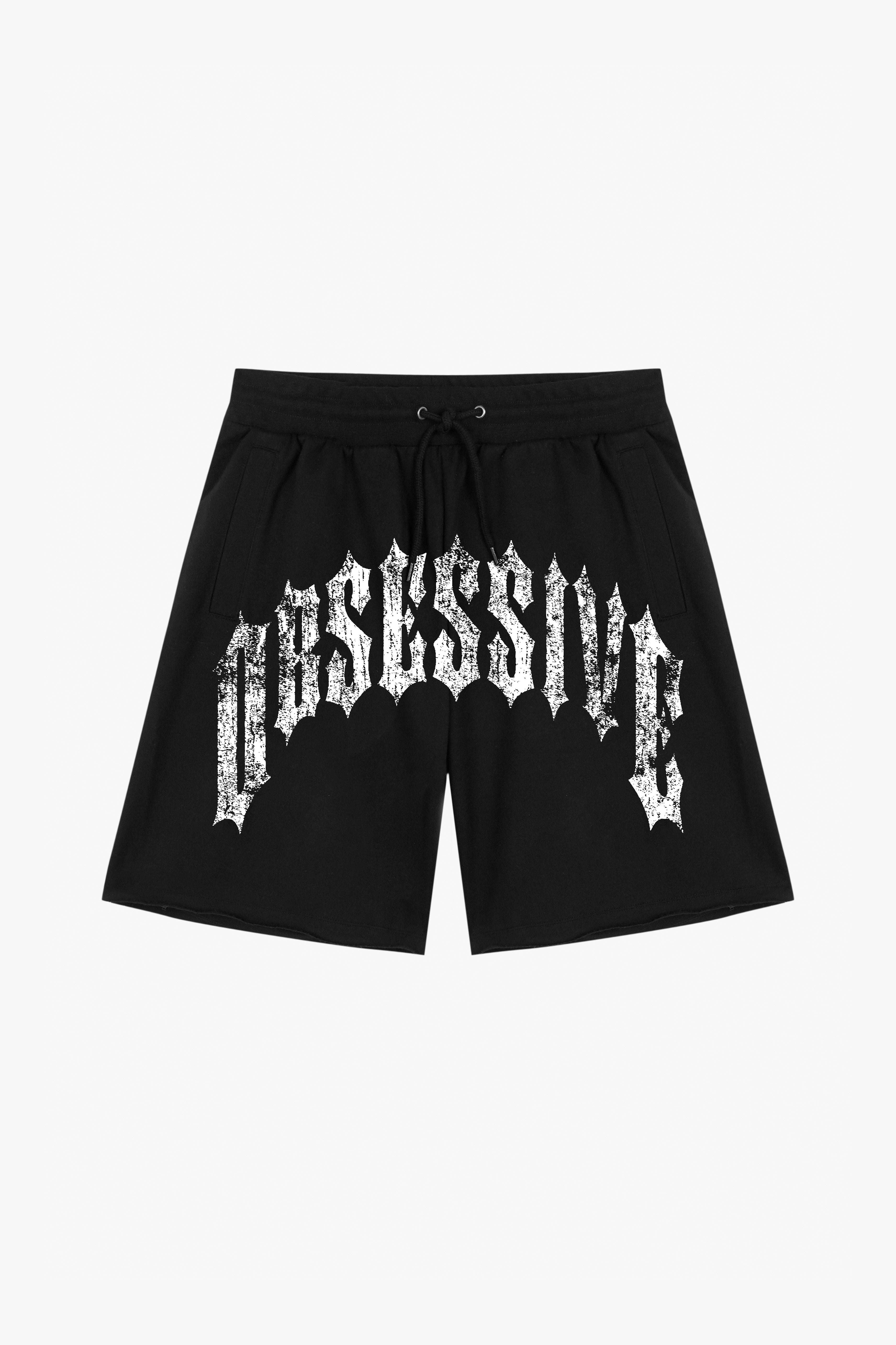 OBSESSIVE GRAPHIC SWEAT SHORTS - NEGRO