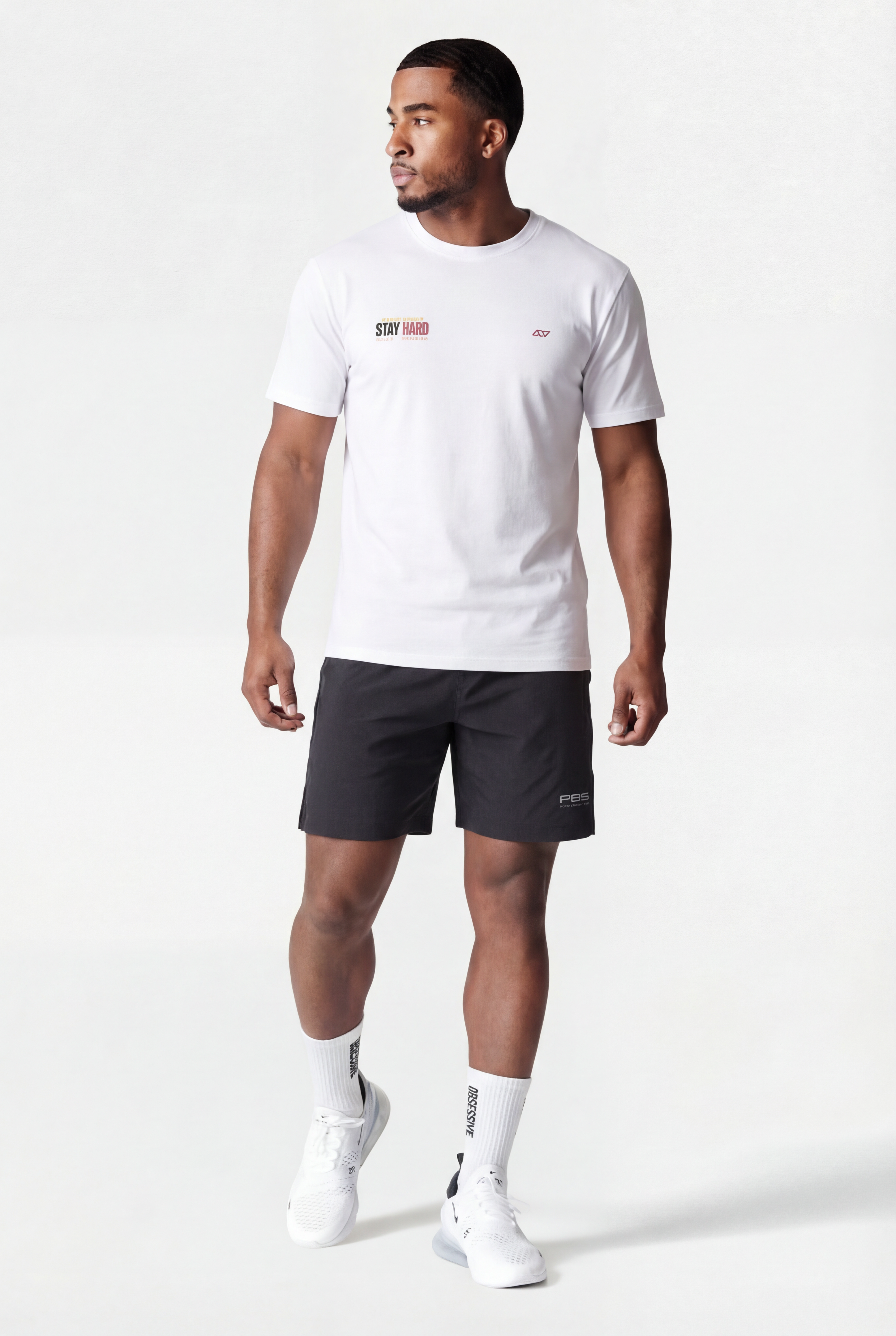 STAY HARD REGULAR T-SHIRT - BLANCO