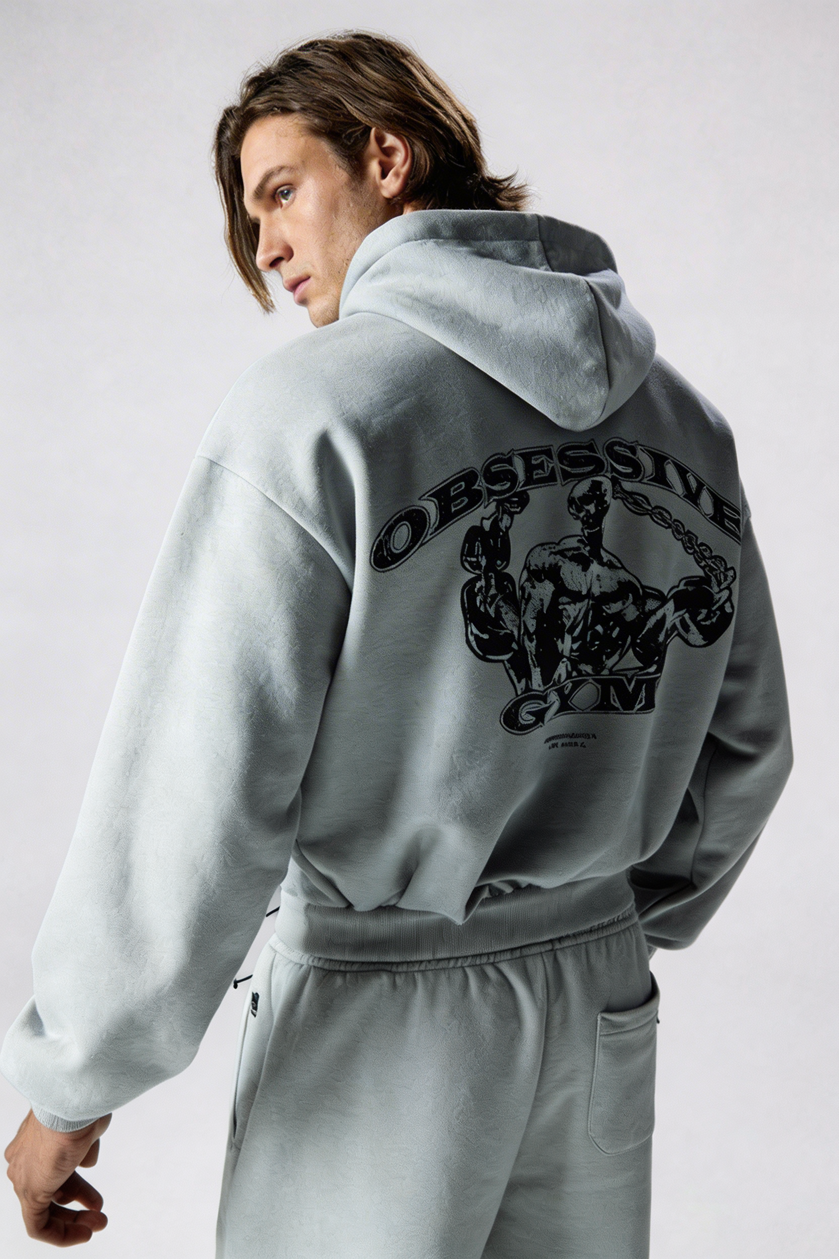 SKULL POWER HOODIE - GRIS