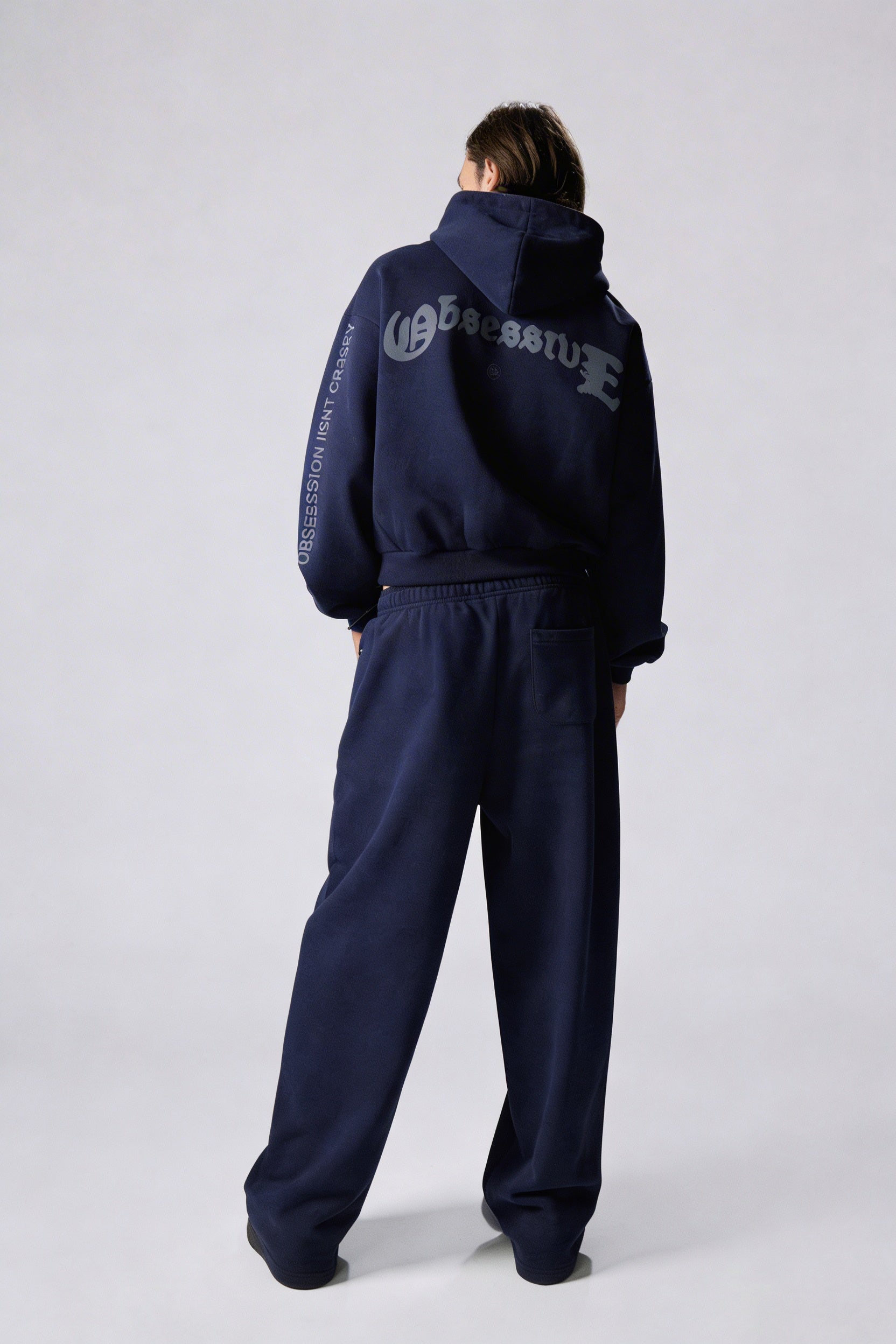 PBS SOCIAL CLUB WIDE LEG JOGGER - NAVY