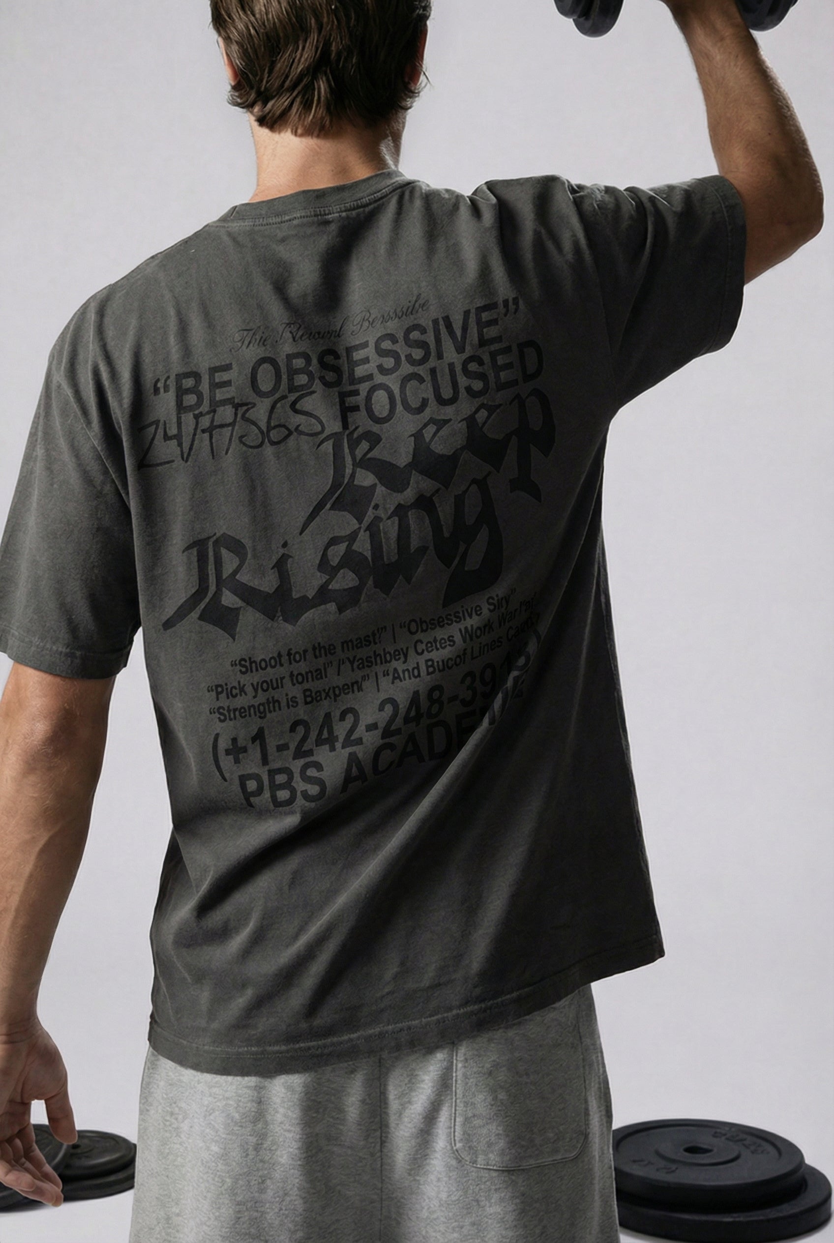 PBS ACADEMY OVERSIZED T-SHIRT - GRIS OSCURO