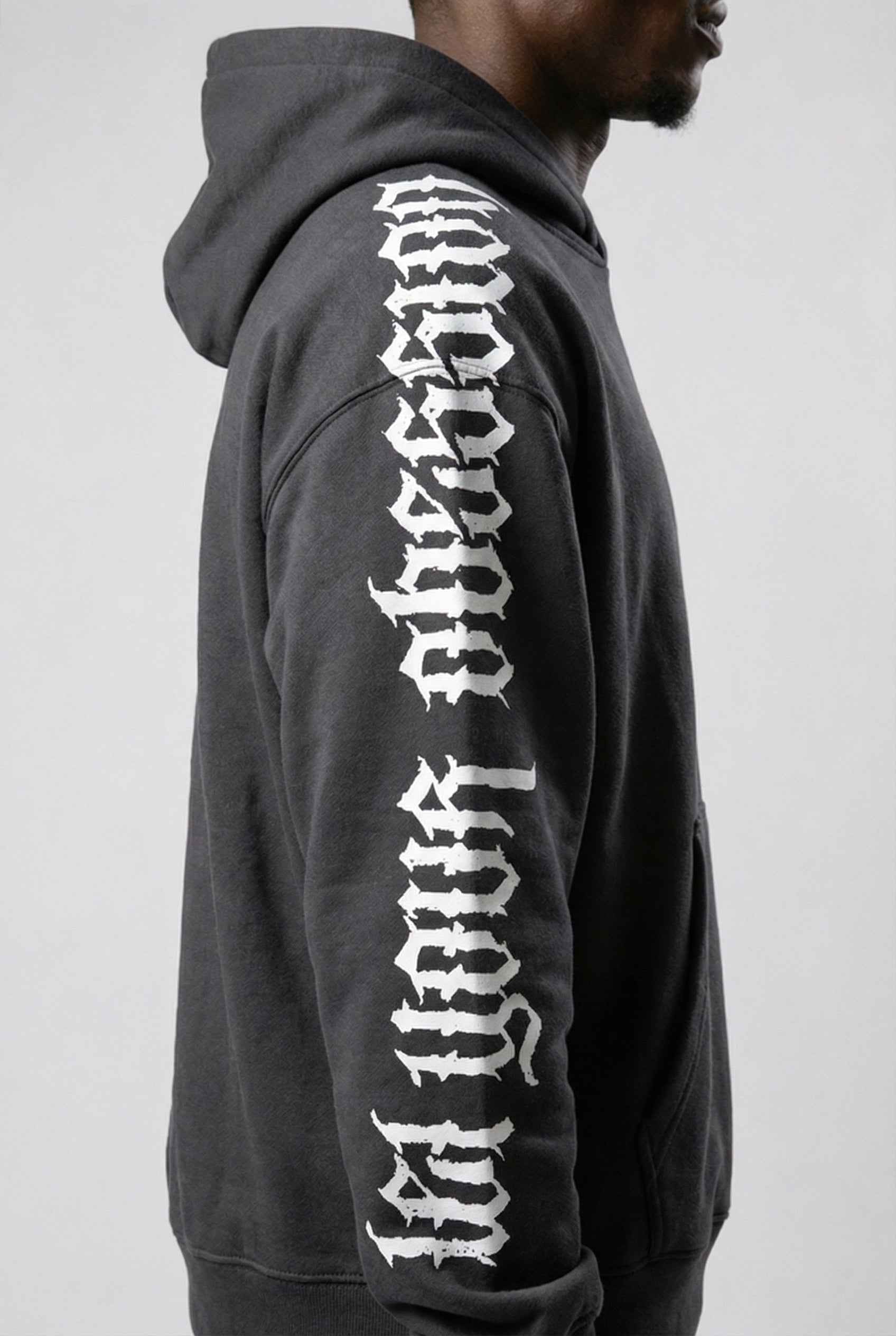 OBSESSION GOTHIC HOODIE - GRIS OSCURO
