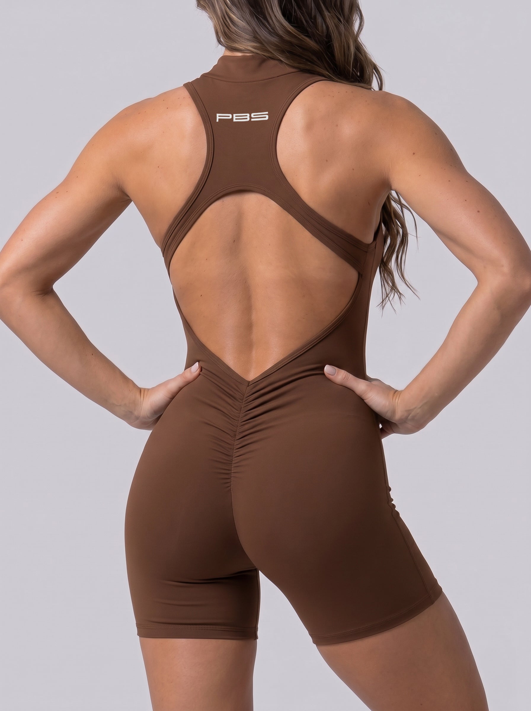 JUMPSUIT ZIPPER RELENTLESS - MARRON